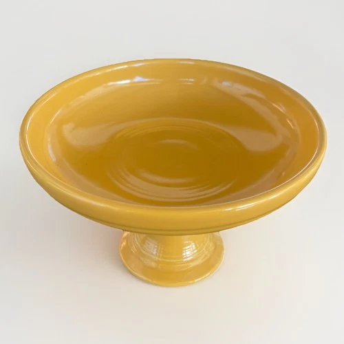 Vintage Fiestaware Sweets Comport Compote YELLOW pedestal dish 3.5” Tall Fiesta
