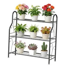 Plant Stand Indoor Outdoor 3 Tier Metal Corner Flower Shelf