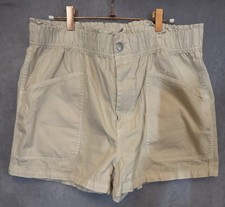 Madewell Beige Shorts Cream Cotton Blend Pull-on Utility Paperbag Waist Size 32