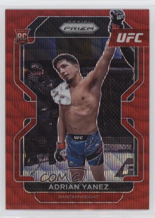 2022 Panini Prizm UFC Ruby Wave Prizm Adrian Yanez #107 0nr3