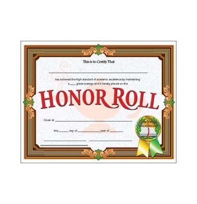 Certificates Honor Roll 30/Pk Supplies 8.5 X 11 Inkjet Laser Incentives &
