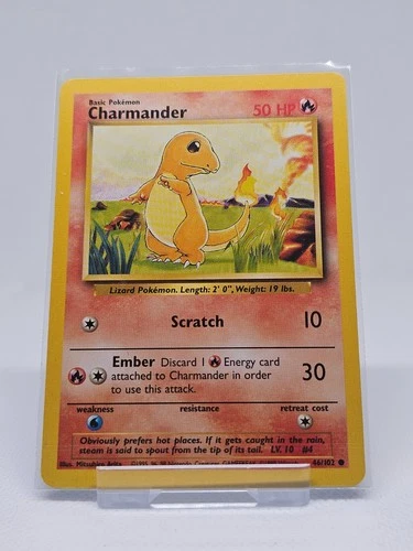 Pokémon TCG Charmander Regular Unlimited Common Base Set 46/102 Vintage