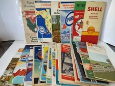 Vintage travel map lot oil gas company Pure Texaco Shell Phillips 66 (27)
