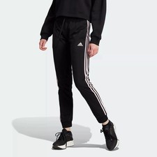 Adidas women Prime Black Essentials Slim Tapered 3-Stripes Track Pants Size XS