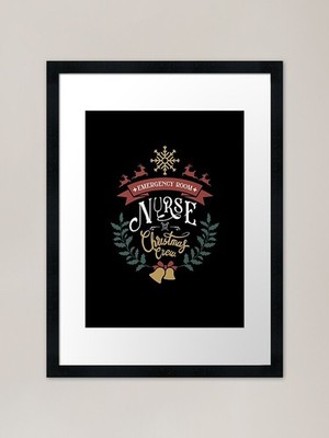 Notaufnahme Krankenschwester Weihnachten Crew Gerahmtes Wandbild Poster Leinwanddruck Bild
