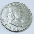 1963 D Franklin Silver Half Dollar-90%  Silver- Circulated Coin #7781