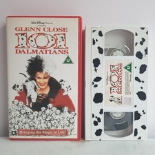 Disney Live Action 101 Dalmatians VHS Video Cassette Tape Spot Pattern Red Case