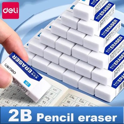 Set of 10 2B erasers, clean and leave no marks.