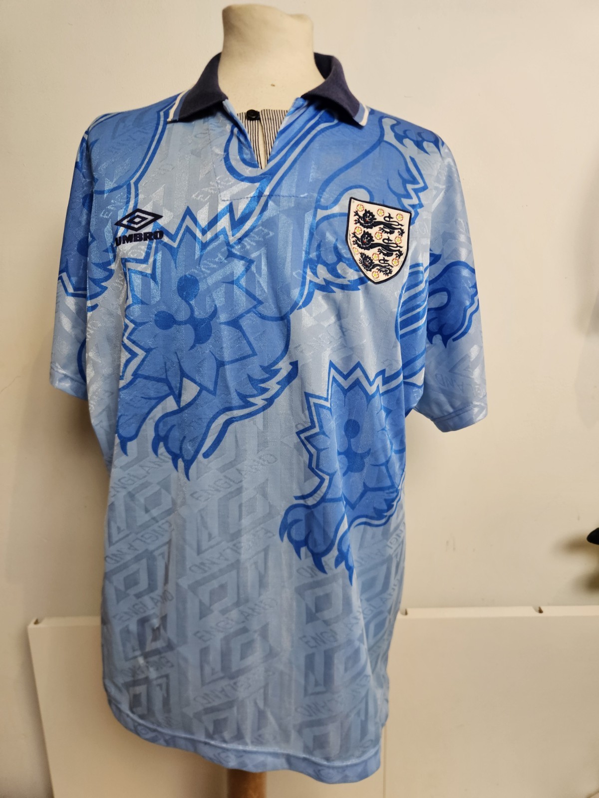 England National football Shirt 1993/94 Original Vintage Third Jersey UK Medium