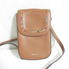 Paul Smith Swirl Inset Flap Shoulder Bag, Brown Unisex Women USED