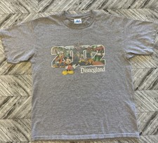 VTG Disneyland T-Shirt Mens Large Gray Outdoor Theme Park Mickey Mouse Y2K Logo