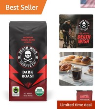 Ethically Sourced Organic Dark Roast Coffee - 16oz Whole Beans for Fresh Brews