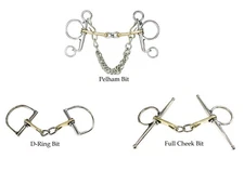 EHI Pro Series Derby Bits For Horses & Ponies - Pelham, D-Ring, Fullcheek