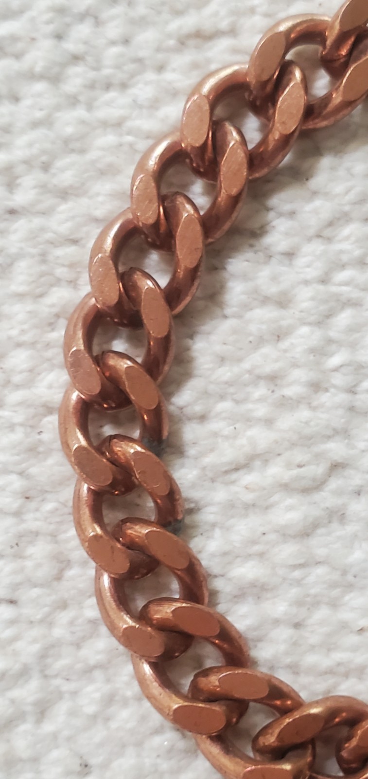 Vintage Heavy Solid Copper Chain Link Bracelet Fo… - image 7