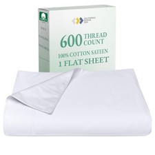 California Design Den King Flat Sheet Only, 100 Cotton, 600TC