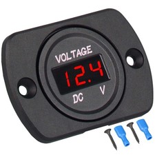 **Linkstyle DC 12V Volt Meter - Waterproof LED Panel Gauge**