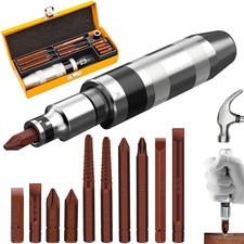 12 PCS Manual Impact Driver, S2 Alloy Steel Impact Driver Bit Set, Broken Bol...