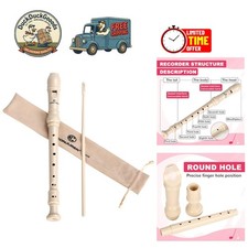 Beautiful Beige Soprano Recorder - Safe ABS Descant Flute for Young Musicians