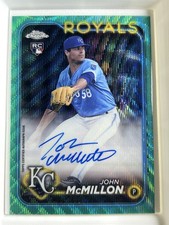 2024 Topps Chrome - Rookie Autographs John McMillon #RA-JMC Aqua Wave Refractor