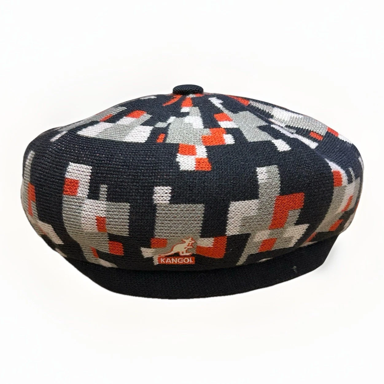 Kangol Pixel Plaid Beret K3578 Deep Springs Nickel Size Large Gray Blue Red NWT