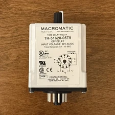 Macromatic TR-51622-05T9 Time Delay Relay 0.1s-10s Off Delay 30V DPDT 10A TR-5
