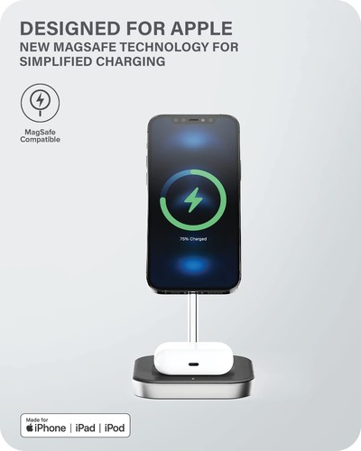 ALOGIC MagSpeed 2-in-1 Wireless Charging Station, MagSafe Compatible for iPhone - 第 4/7 張圖片