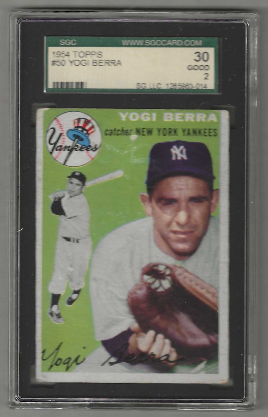 1954 Topps #50 Lawrence "Yogi" Berra SGC 2 Good; New York Yankees, Mets, & HOF!