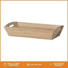 Elegant Rustic Wooden Basket - Beige, 28 x 9 x 14 cm for Stylish Kitchens