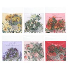 240Pcs / 6Set Clear Flower PET Sticker, Waterproof Flower Decal, Multicolor