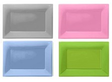 Coloured Serving Platter x 3 Plate Buffet Tray Kids Party Food Display Reusable