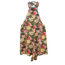 LIONESS Pink and Yellow Rose Print Halter Top Romper Sz 10