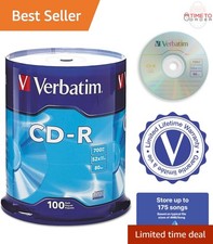 CD-R Blank Discs 700MB 80 Min 52X Recordable Data Music 100pk Blue