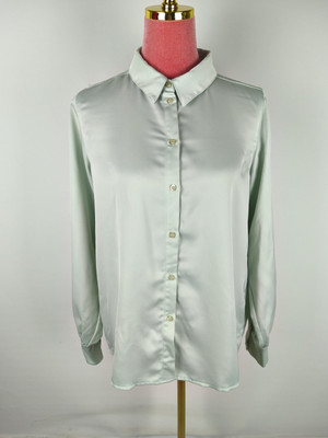Bluse My Jewellery Limited Gr. L 40 (S/36) grün Pastell glänzend Party Hemd edel