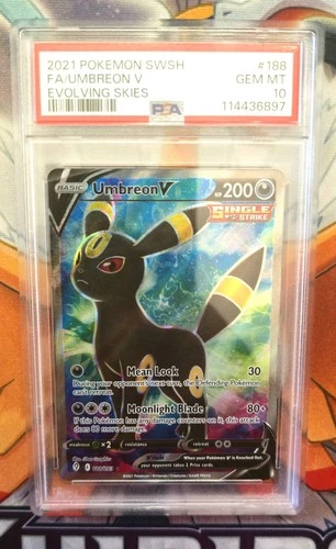 PSA 10 - Umbreon V, 188/203 Pokemon TCG: Evolving Skies
