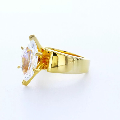 Massiver 18K Gold Solitär Verlobungsring 3 Karat Marquise Lab-Grown Diamant F SI1 - Bild 3 von 5