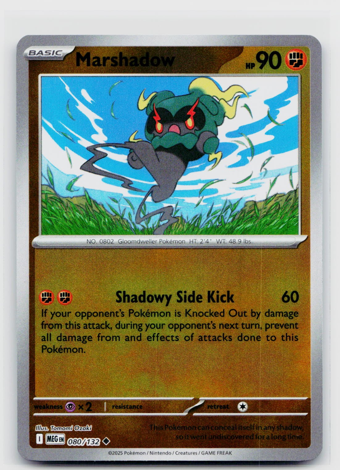 Marshadow Reverse Holo 080/132 ME01: Mega Evolution Uncommon NM
