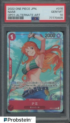 2022 One Piece Japanese OP01 Alternate Art #016 Nami PSA 10 GEM MINT