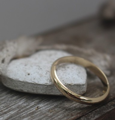 WR14 - 3mm half round Solid 9ct yellow gold Stacking Ring