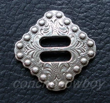 WESTERN HORSE SADDLE TACK HEADSTALL ANTIQUE BERRY SLOTTED CONCHO 1-1/2"