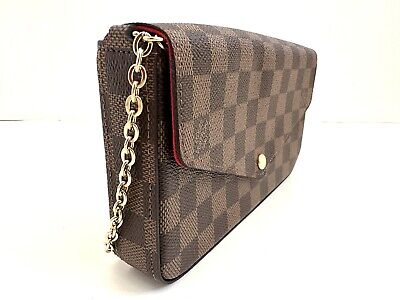 NEW AUTH LOUIS VUITTON N63032 FELICIE POCHETTE DAMIER EBENE NEW AUTH LOUIS VUITTON N63032 FELICIE POCHETTE DAMIER EBENE
