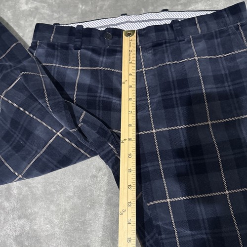 Brooks Brothers Corduroy Milano Fit Pants Mens Size 35x30 Blue Plaid Stretch - Picture 7 of 9