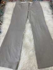 Express Editor Chino Pants Womens Gray Flare Boot Cut Flat Front Stretch Y2K 6