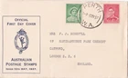 AFD4094) Australia 1937 1d green QM & 2d red KGVI on official FDC. Addressed.