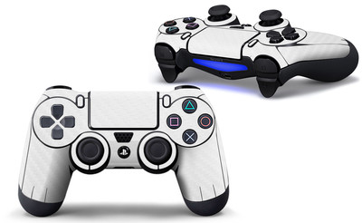 Sony PS4 Playstation 4 Controller Skin Schutzfolie Set (2 Stück) - White Alu