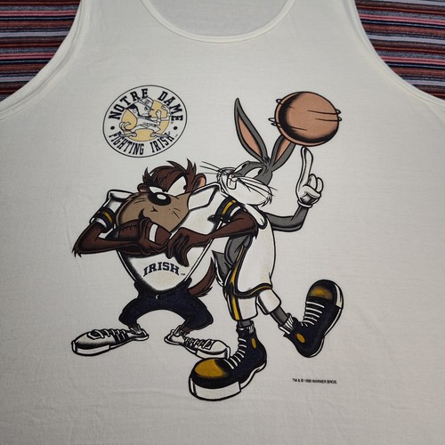 Vintage Looney Tunes Notre Dame irisches Basketball-Tanktop Herren XL TNT Etikett 1996 lesen - Bild 2 von 10