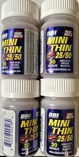 4 x 30ct BOTTLES MINI THIN 25/50 EF ENERGY BOOSTER ( 120 ) PILLS