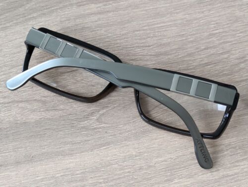 EFVA ATTLING 8940 John-John Eyeglass FRAMES Gray Brown Silver Tone Metal Accents