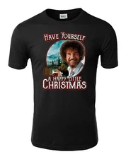 Bob Ross Have Yourself A Happy Little Christmas Unisex Tee Tshirt