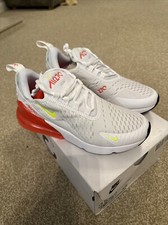 Nike Air Max 270 White Bright Crimson Volt UK4