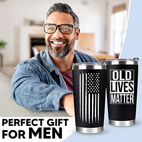 Old Lives Matter Tumbler 20oz - Gag Birthday Gifts For Men